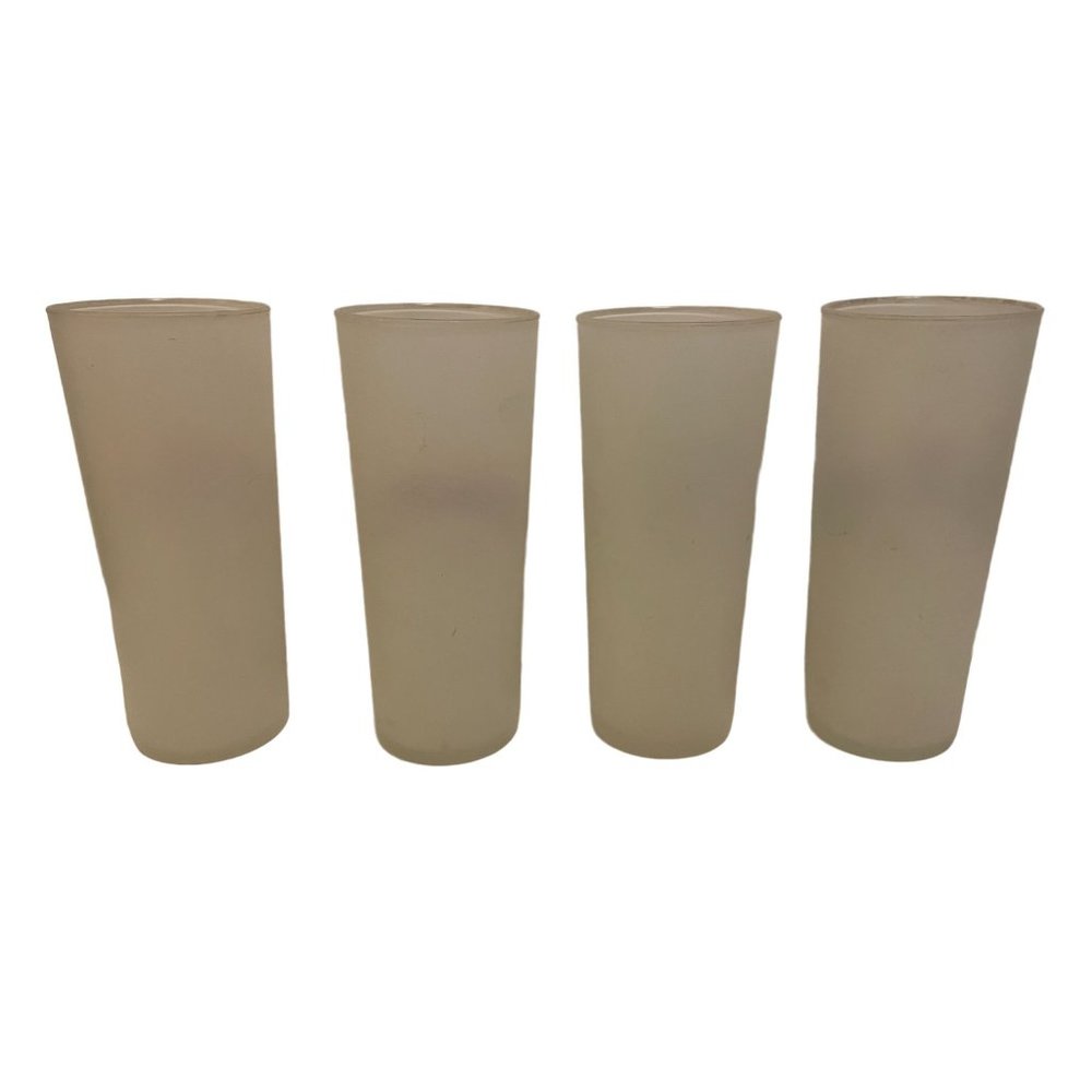 Vintage Tumblers Anchor Hocking "Antique Autos" Frosted Ice Tea Glass Set Of 4 - Picture 2 of 8
